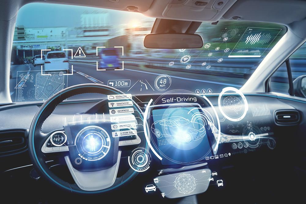 Autonomous vehicles concept with holographic self-driving interface